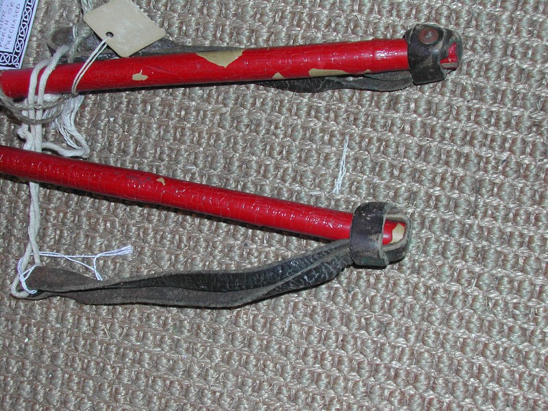 Vintage Red Bamboo Ski Poles-Sheffield, Mass.