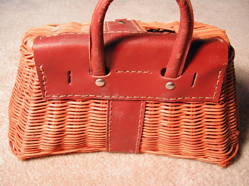 Old Wicker/Leather Fishing Creel