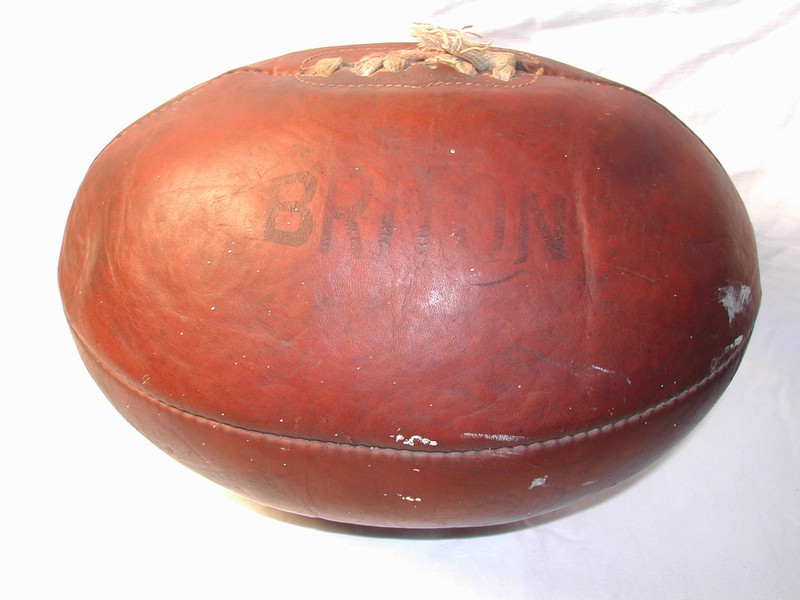 Vintage English Leather Rugby Ball