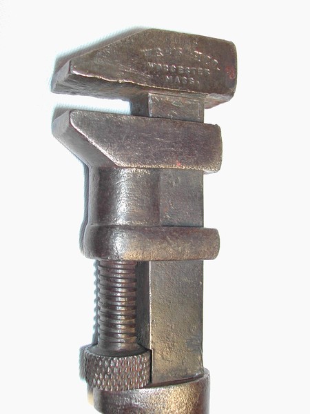 Antique Monkey Wrench/Wood Handle (Worcester, Mass.)