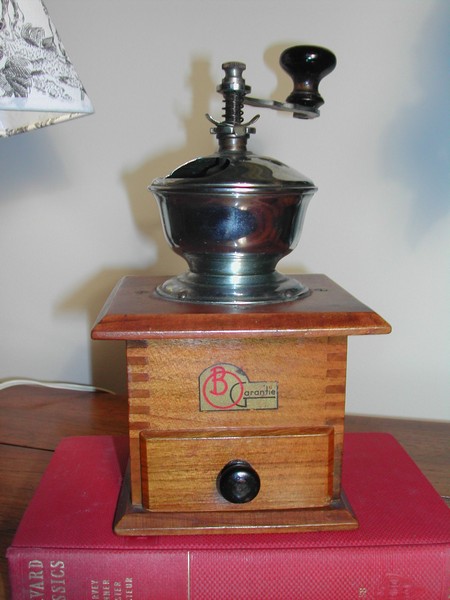 Vintage Maple Wood French Coffee Grinder