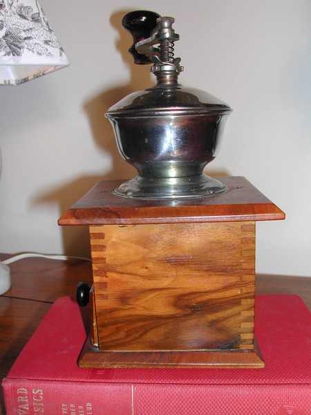 Vintage Maple Wood French Coffee Grinder