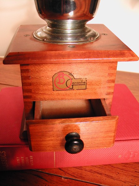 Vintage Maple Wood French Coffee Grinder