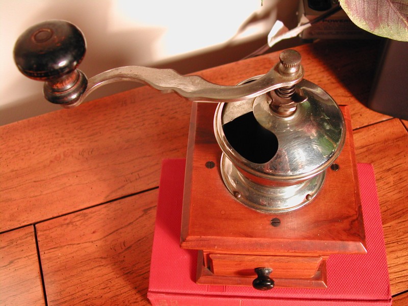 Vintage Maple Wood French Coffee Grinder