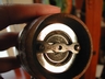 French Wood & Leather Barrel Salt & Pepper Vintage
