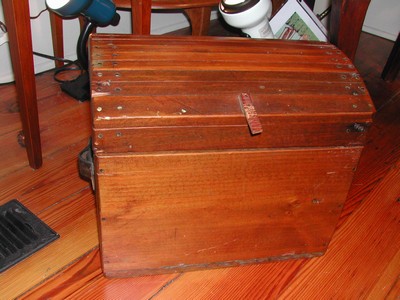 Vintage Wood Chest Leather Straps
