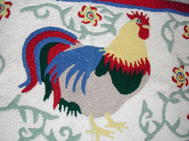 A Charming French Country Style Rooster Rug New