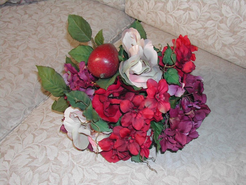 Lovely Faux Silk Floral Arrangement Plum Rust