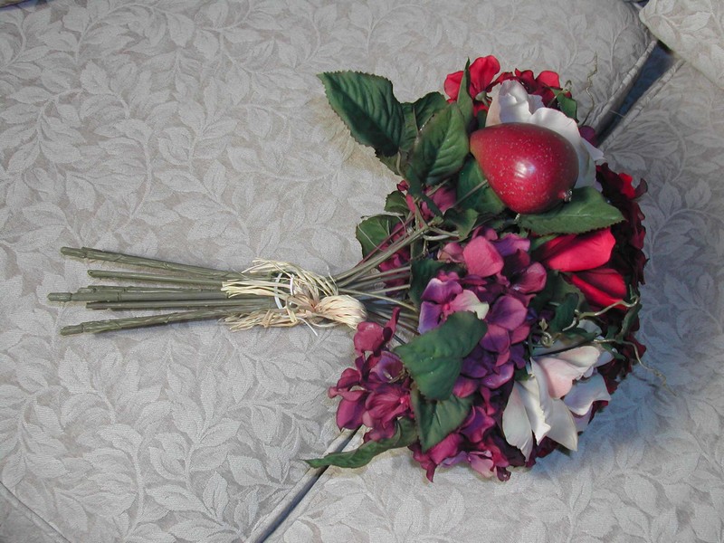 Lovely Faux Silk Floral Arrangement Plum Rust