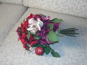 Lovely Faux Silk Floral Arrangement Plum Rust