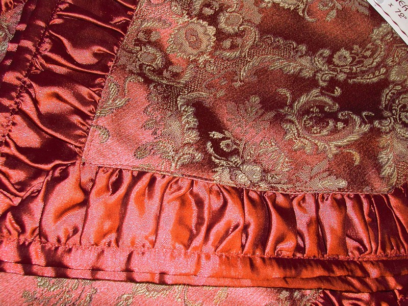 Copper & Bronze Color Silk Style Table Runner Tassles