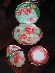 Limoges Gold Swirl Butter Pats (set of five)