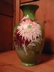 Green Hand Painted Mums Vase