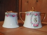 Limoges Hand Painted Roses "G" Cream/Sugar