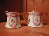 Limoges Hand Painted Roses "G" Cream/Sugar