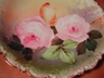 Limoges Hand Painted Roses Plate-Artist Signed