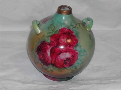 Hand Painted Roses Vase Limoges? Bavaria?