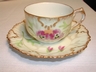 Limoges Hand Painted & Gilded Floral Demitasse Cup/Saucer