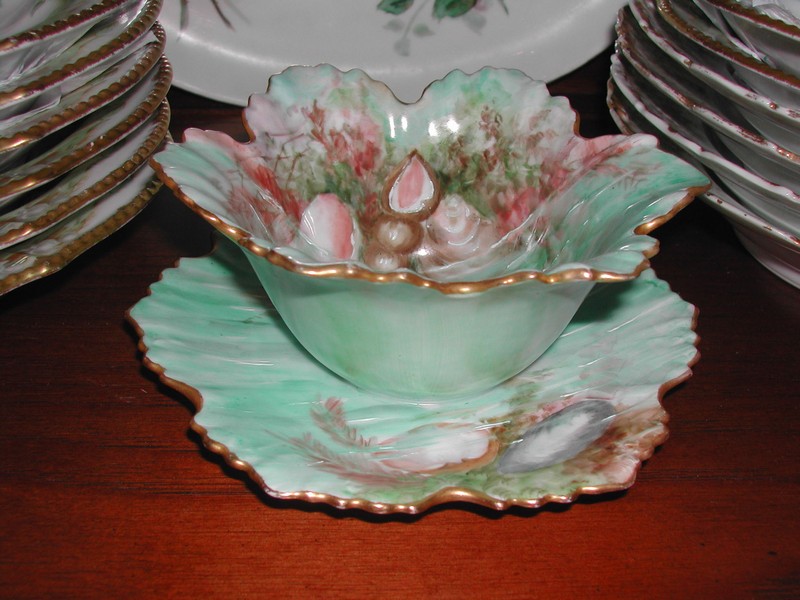 Vintage Hand Painted Sea Shell Limoges Mayonnaise