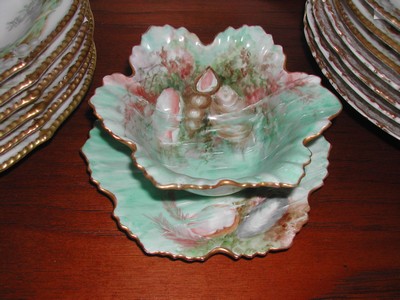 Vintage Hand Painted Sea Shell Limoges Mayonnaise