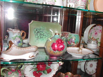 Limoges Hand Painted Dresser Tray, Celery, Vase, Etc...