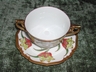 Art Nouveau Limoges Hand Painted Bullion Cup & Saucer Gold Tulip