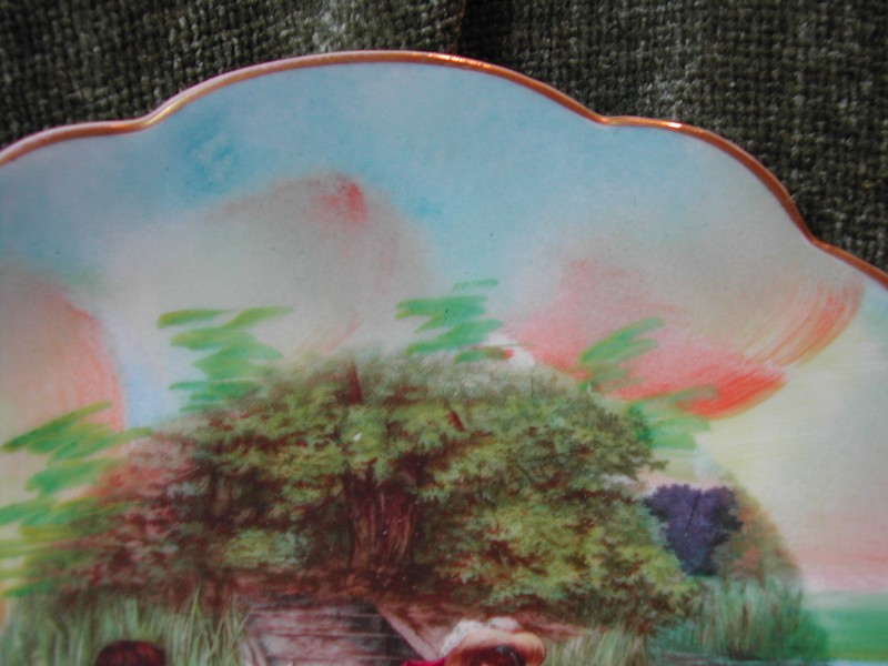 Limoges Fine China LRL Artist Signed Figural Plate "Drifting" ca