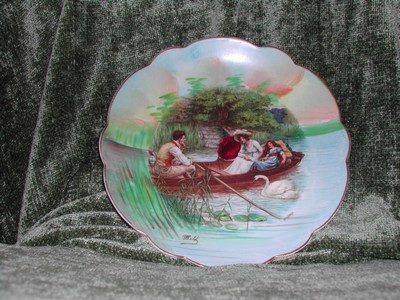 Limoges Fine China LRL Artist Signed Figural Plate "Drifting" ca