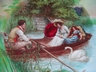 Limoges Fine China LRL Artist Signed Figural Plate "Drifting" ca