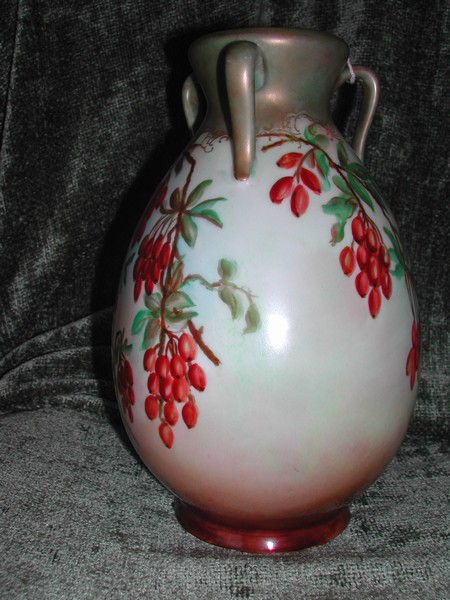 Haviland Limoges Hand Painted Three Handle Vase
