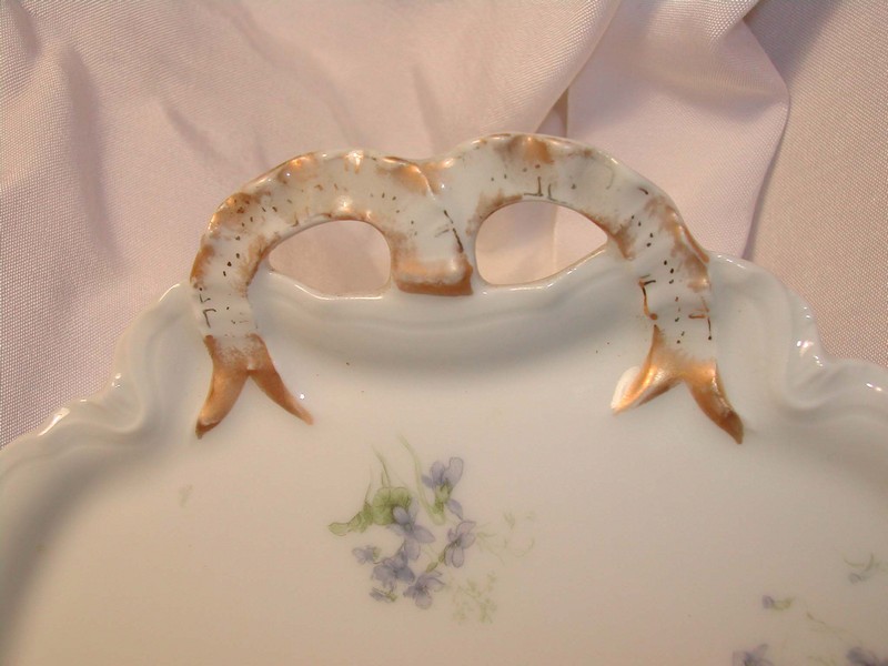 Antique Haviland Limoges Ranson Blank Violets Dresser Tray