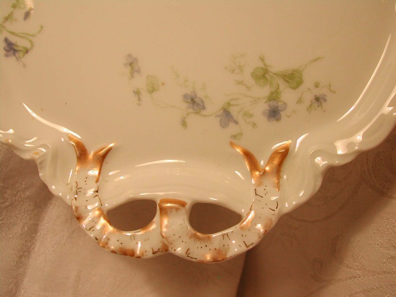 Antique Haviland Limoges Ranson Blank Violets Dresser Tray