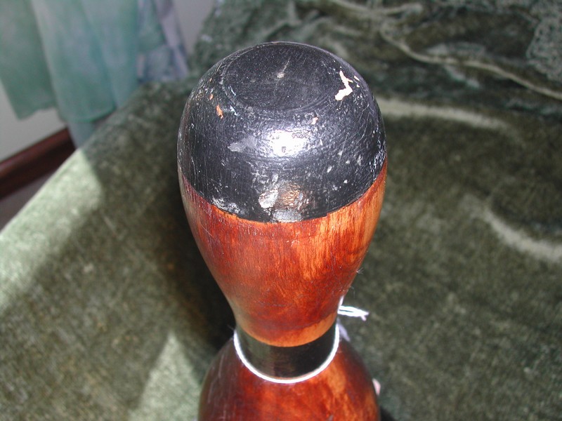 Large Vintage Wood Bowling Pin Trophy Signed 1936