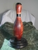 Large Vintage Wood Bowling Pin Trophy Signed 1936