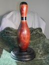 Large Vintage Wood Bowling Pin Trophy Signed 1936