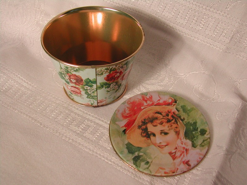 Crownford Giftware, Inc. Candy Tin Victorian Lady-Vintage