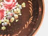 A Vintage Tole Toleware Tray Hand Painted Pink Roses