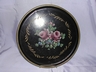 A Vintage Tole Toleware Tray Hand Painted Pink Roses