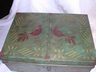Antique Metal Ware Hand Painted Quail Document Box