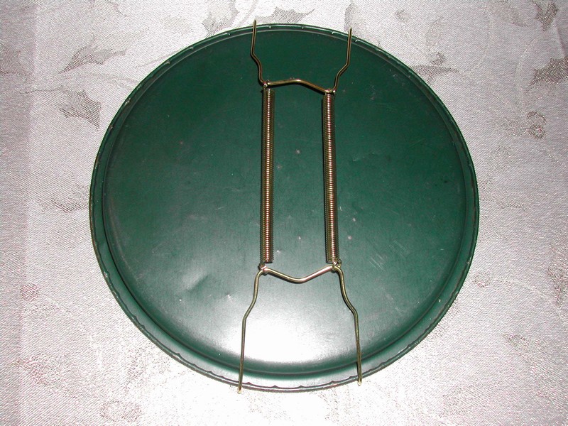 Green Tole Ware Tray with Pink Roses