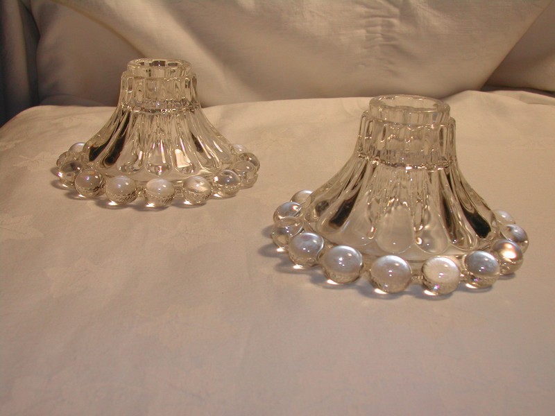 Anchor Hocking "Boopie" Berwick Bubble Glass Candle Holders