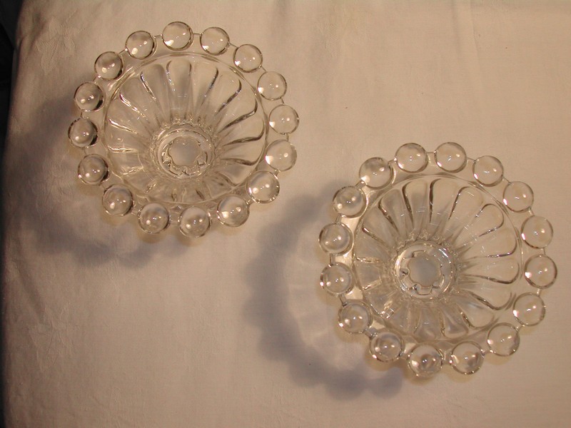 Anchor Hocking "Boopie" Berwick Bubble Glass Candle Holders