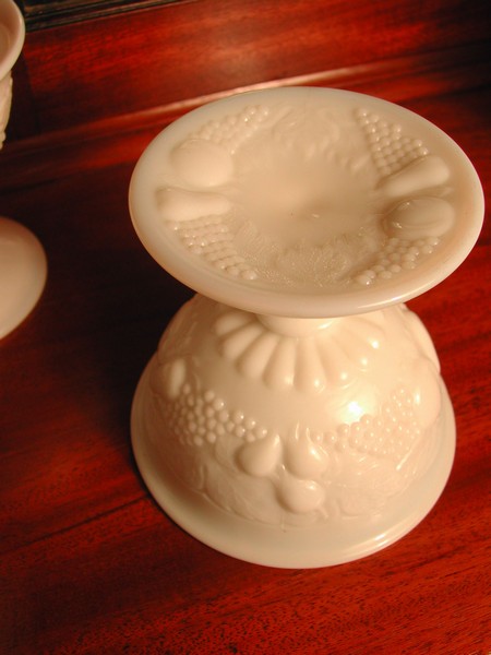 Westmoreland Della Robbia Milk Glass Sherbert Footed Dishes