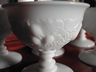 Westmoreland Della Robbia Milk Glass Sherbert Footed Dishes