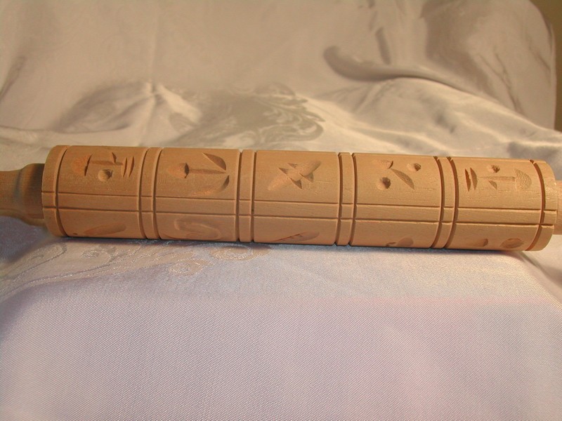 Reproduction Long German Springerle Wood Cookie Rolling Pin