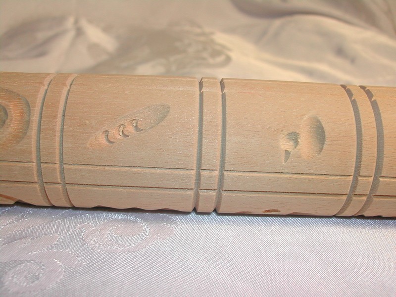 Reproduction Long German Springerle Wood Cookie Rolling Pin