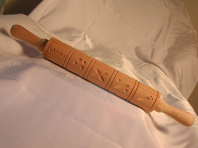 Reproduction Long German Springerle Wood Cookie Rolling Pin