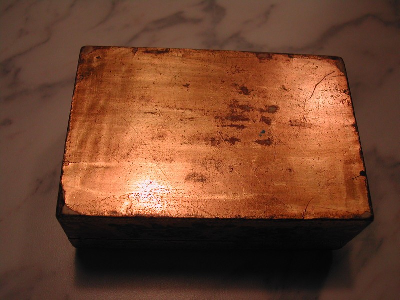 Vintage Gilded Wood Roses English Trinket Box